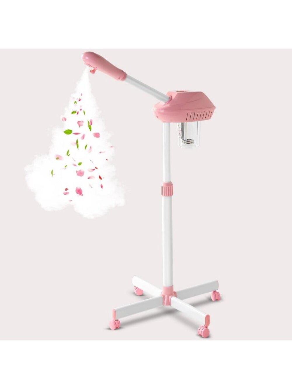 Professional Facial Steamer on Wheels - Portable Spa Device for Glowing Skin